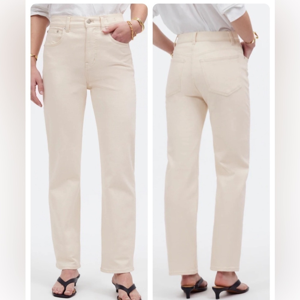 Madewell 90s Straight High Rise Jeans Cream Size 29 - Picture 11 of 11